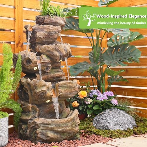 405 Inch H Outdoor Water Fountain with LED Lights