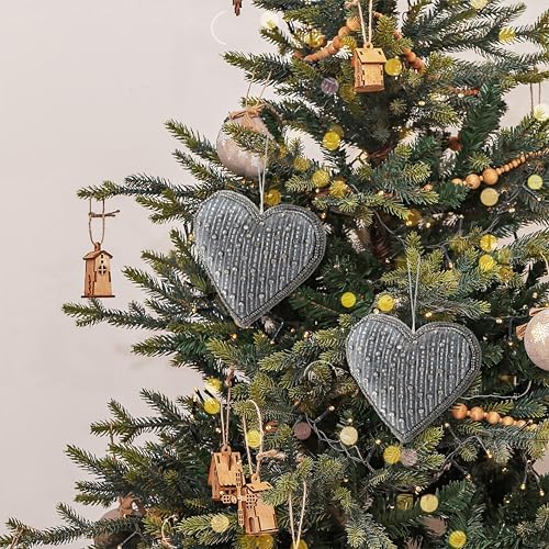 CLEENTABLE Set of 6 Beaded Heart Wall Decorations