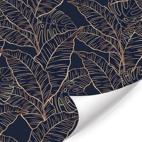 HLNIUC Exotic Gold Leaf Peel and Stick Wallpaper
