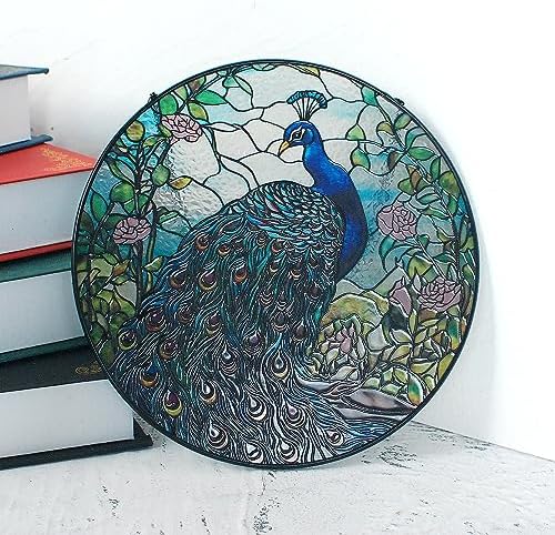 78 Incher Peacock Suncatcher Stained Glass Decor