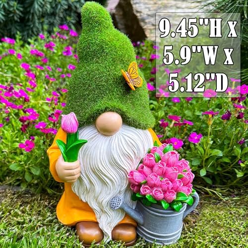 Mood Lab Garden Gnome with Solar Tulips and LED Lights