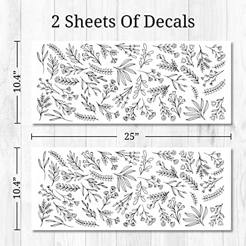 Small Black Flowers Peel and Stick Wall Decals Set of 88