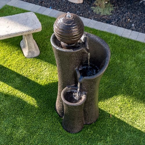 XBrand 41 Inch Modern Sphere Curve Fountain