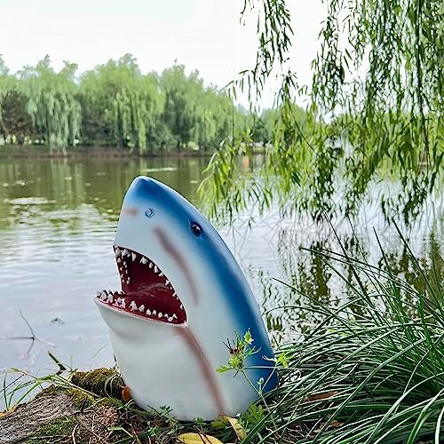Jxueych Scary Shark Head Outdoor Decor 7 Inches