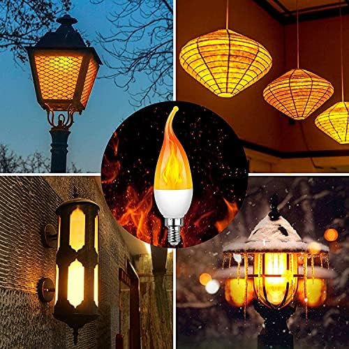 E12 Flame Bulbs 8 Pack LED Candelabra Lights