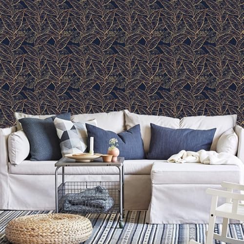 HLNIUC Exotic Gold Leaf Peel and Stick Wallpaper