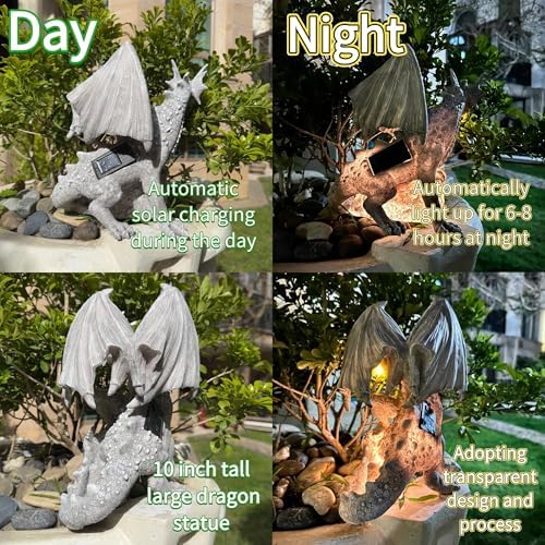 Solar Dragon Statue Welcome to My Turf Garden Decor