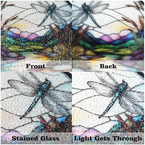 Dragonfly Sun Catcher Stained Glass Decor 78 Inch