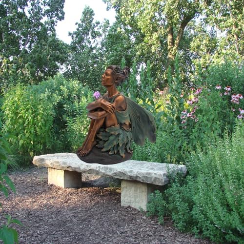 Copper Toned Fairy Garden Statue with Blue Accents 13 Inches