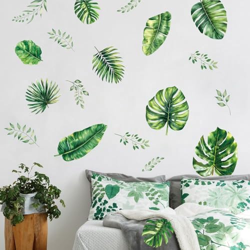 Tropical Palm Leaves Wall Sticker for Summer Decor
