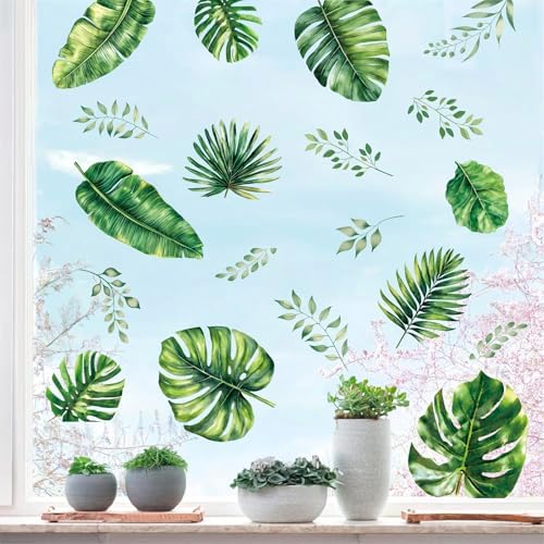 Tropical Palm Leaves Wall Sticker for Summer Decor