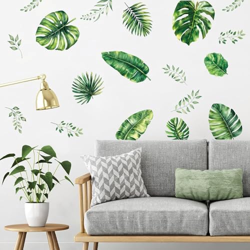 Tropical Palm Leaves Wall Sticker for Summer Decor