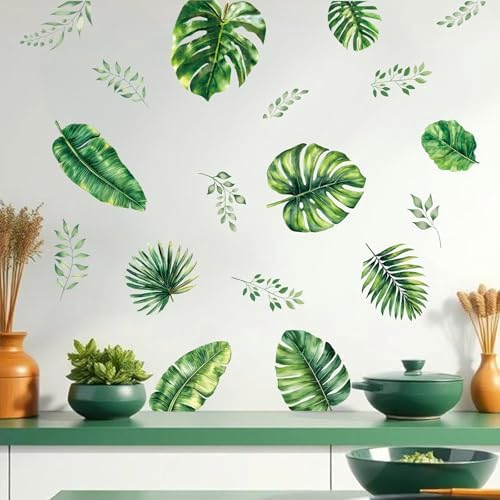Tropical Palm Leaves Wall Sticker for Summer Decor