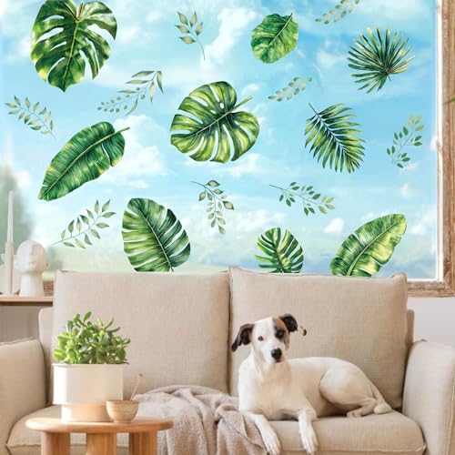 Tropical Palm Leaves Wall Sticker for Summer Decor